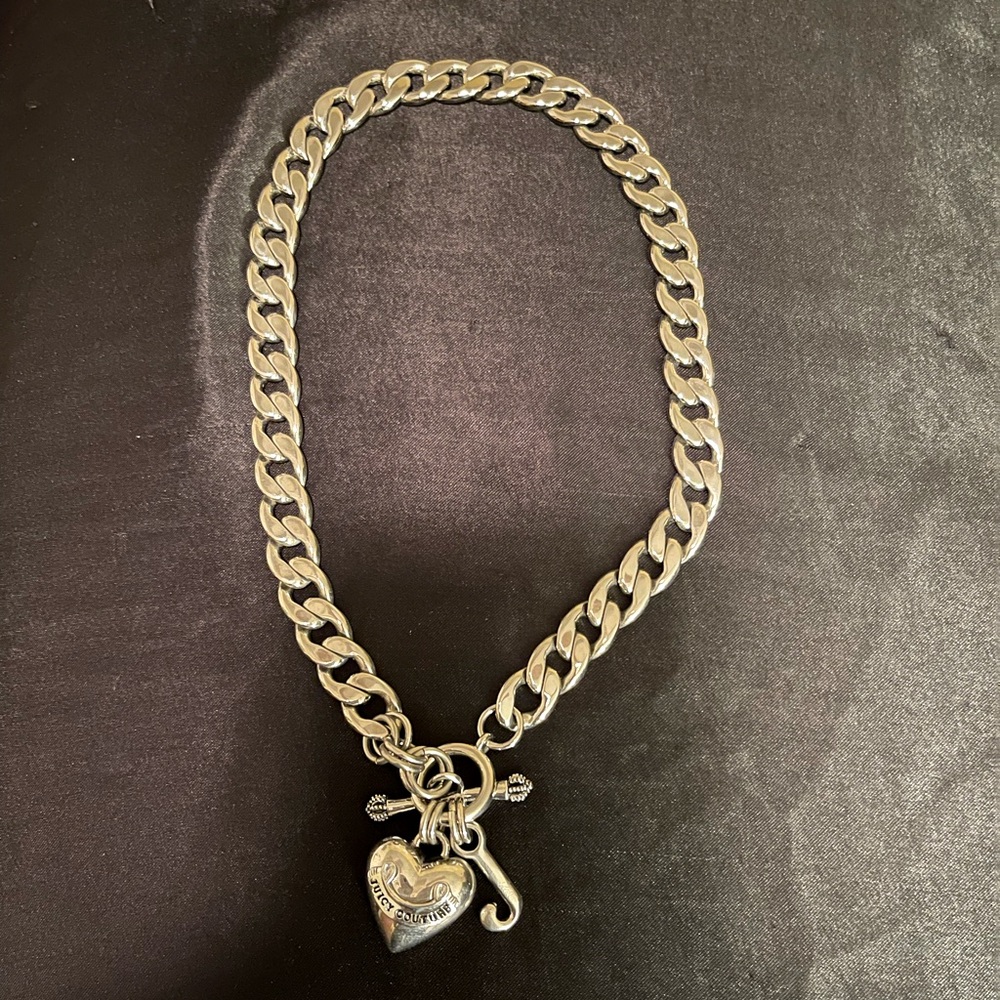 Vintage Juicy Couture Puffed Heart Statement Necklace